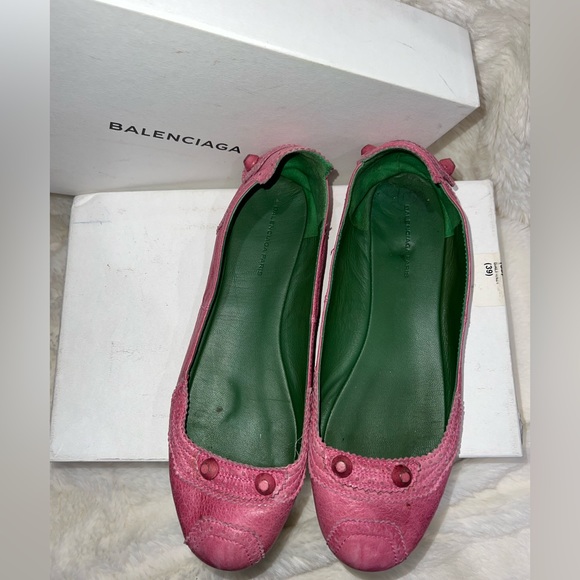 Balenciaga Flats- Fuchsia Purple/ Green Inside- Women’s EU Size: 40 - Picture 3 of 4